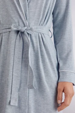 Modal Robe with Lace Detail
