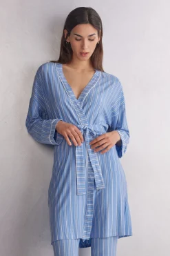 Oxford Stripes Modal Kimono