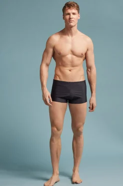 Plain Square-Cut Swim Trunks