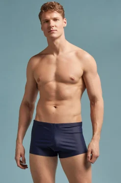 Plain Square-Cut Swim Trunks