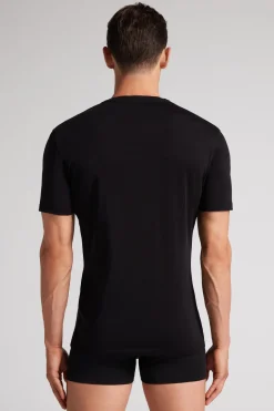 Short-Sleeve T-Shirt in Stretch Merino Wool