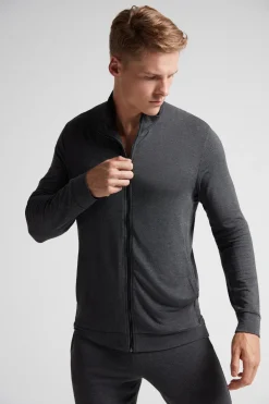 Silk and Modal Zip-Up Sweatshirt