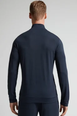 Silk and Modal Zip-Up Sweatshirt
