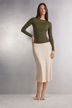 Silk Midi Skirt