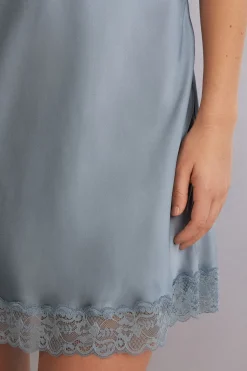 Silk Slip with Lace Insert Detail
