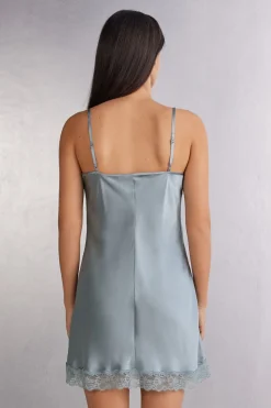 Silk Slip with Lace Insert Detail