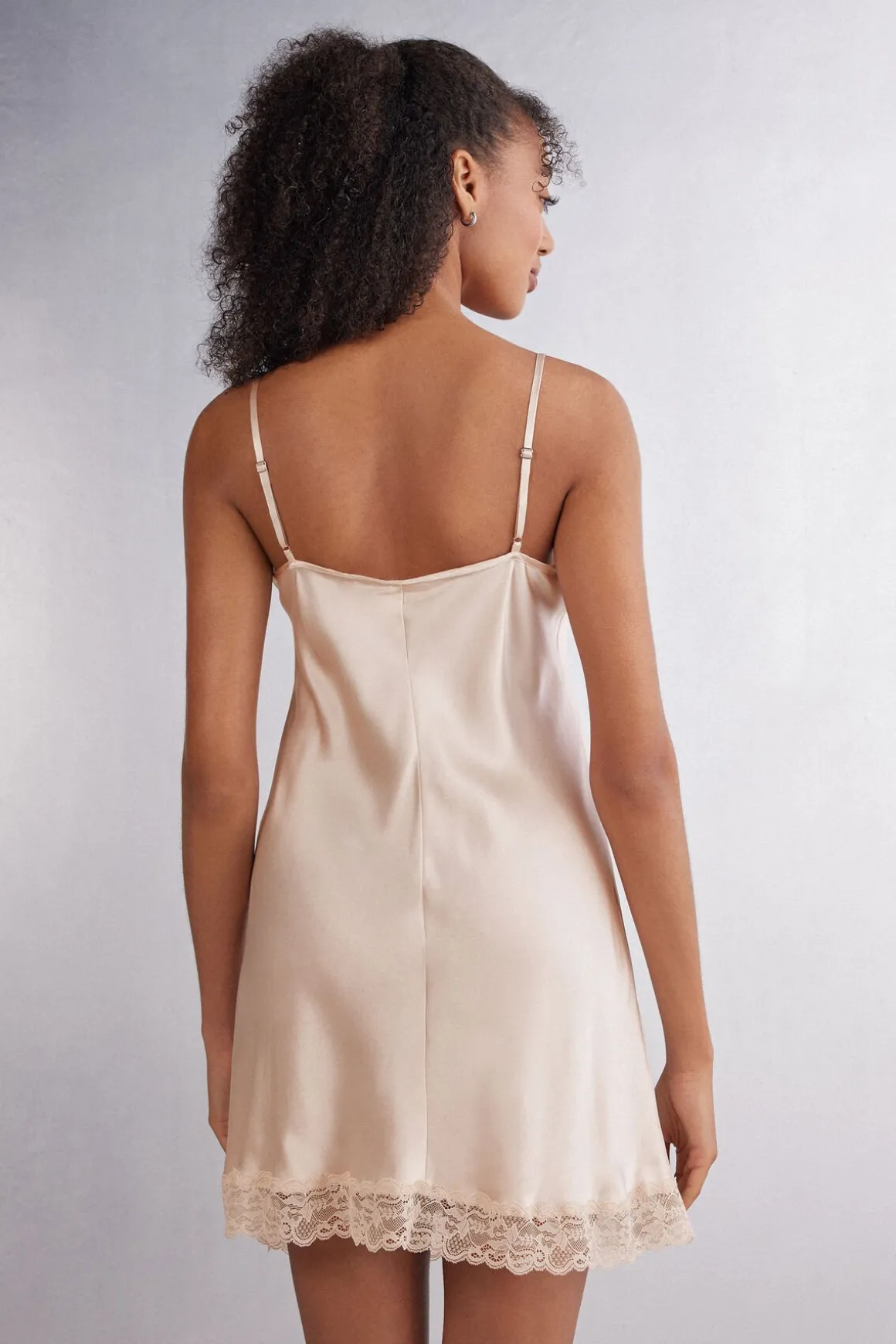 Silk Slip with Lace Insert Detail