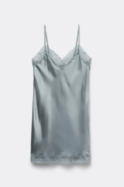 Silk Slip with Lace Insert Detail