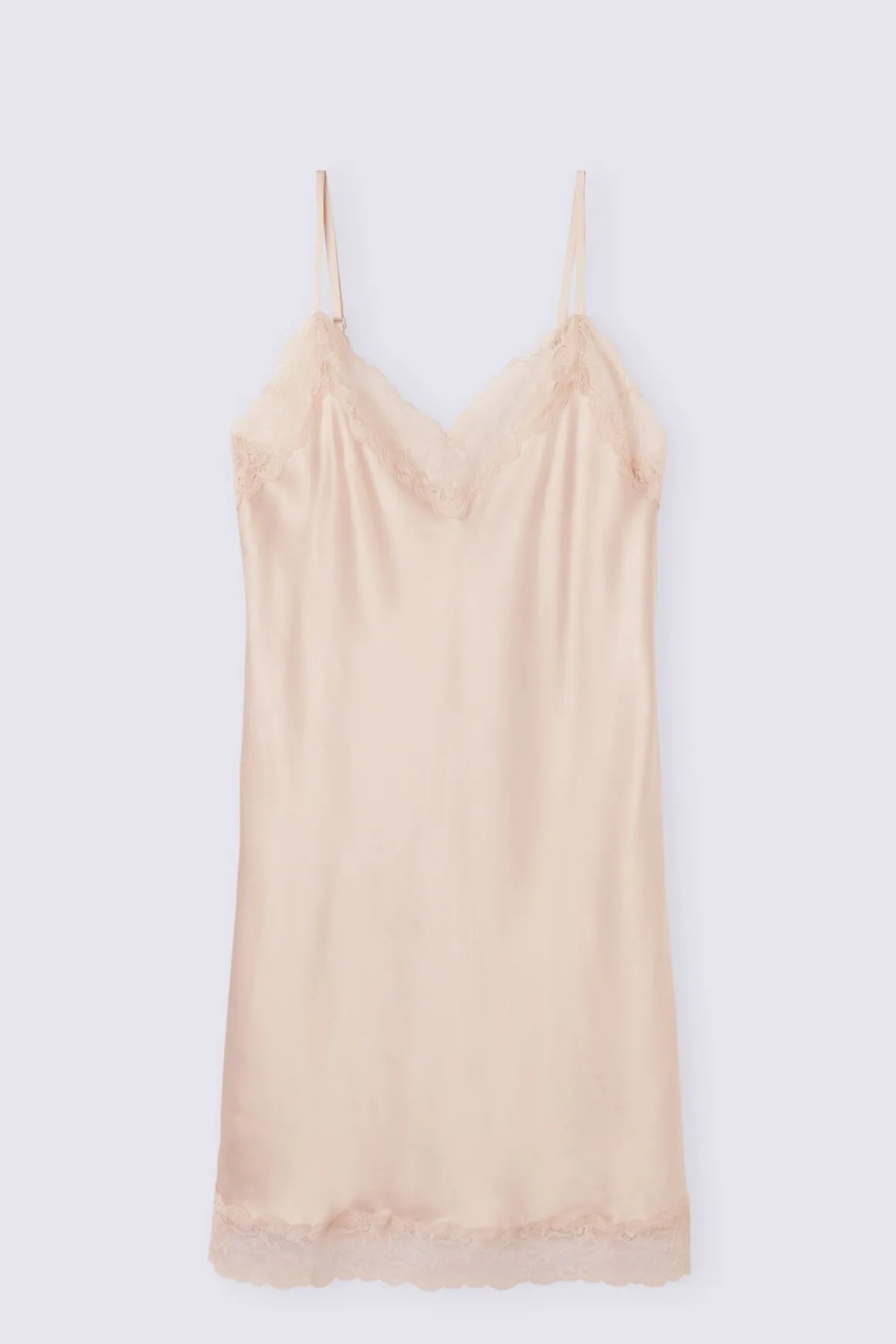 Silk Slip with Lace Insert Detail