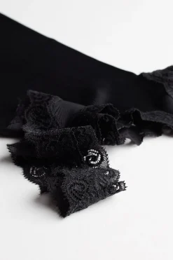 Silk Top with Lace Neckline