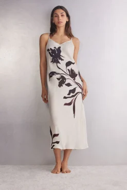 Sleepless Nights Long Viscose Satin Slip