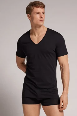 V-Neck Extrafine Superior Cotton T-Shirt