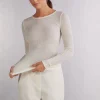Wool and Silk Long-Sleeved Crew-Neck Max Top