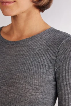 Wool and Silk Long-Sleeved Crew-Neck Max Top